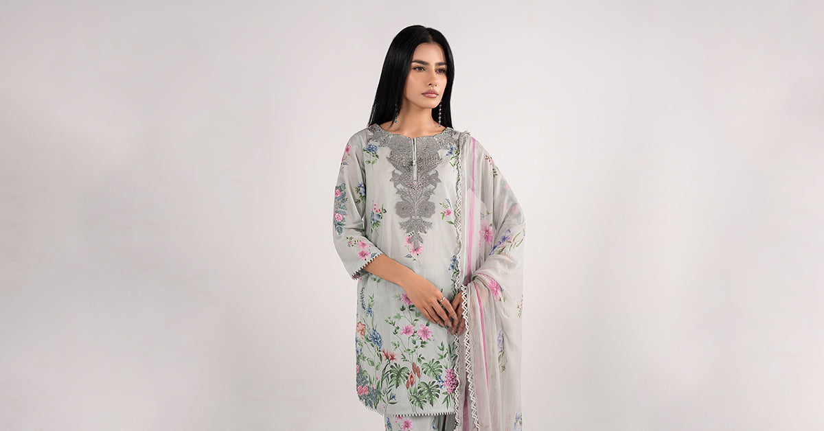 3 PIECE STITCHED - LAWN | EMBROIDERED