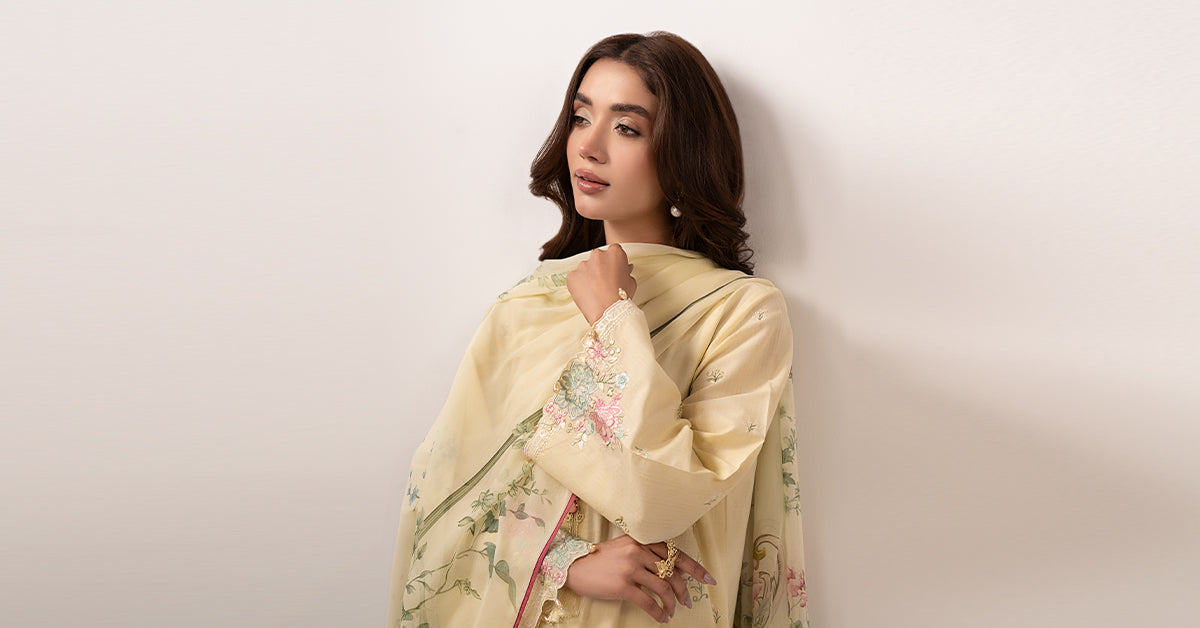 3 PIECE STITCHED - DOBBY LAWN | EMBROIDERED