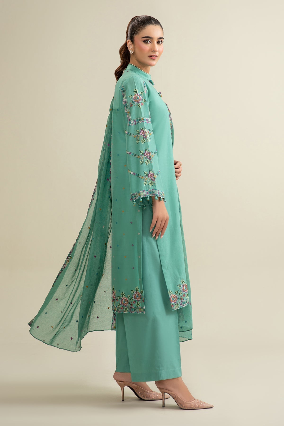 3 PIECE UNSTITCHED - LAWN | EMBROIDERED