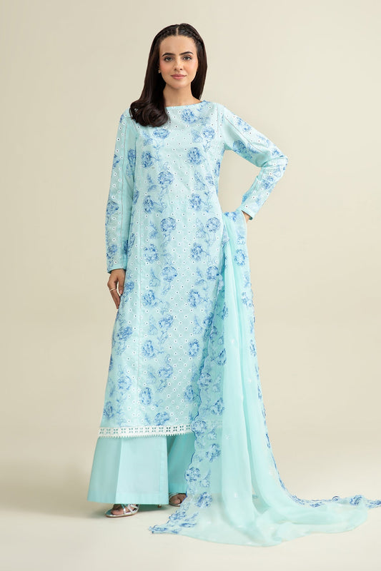 3 PIECE UNSTITCHED - COTTON LAWN | EMBROIDERED