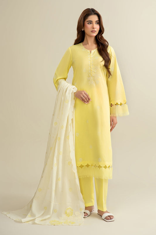 3 PIECE UNSTITCHED - LAWN  |  EMBROIDERED