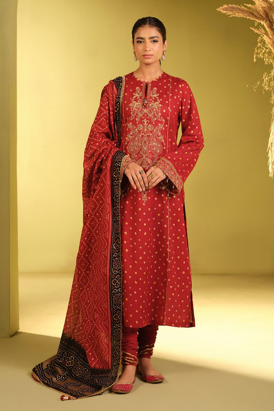 3 PIECE UNSTITCHED - LAWN | EMBROIDERED