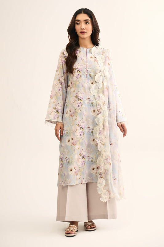 3 PIECE UNSTITCHED - LAWN | EMBROIDERED