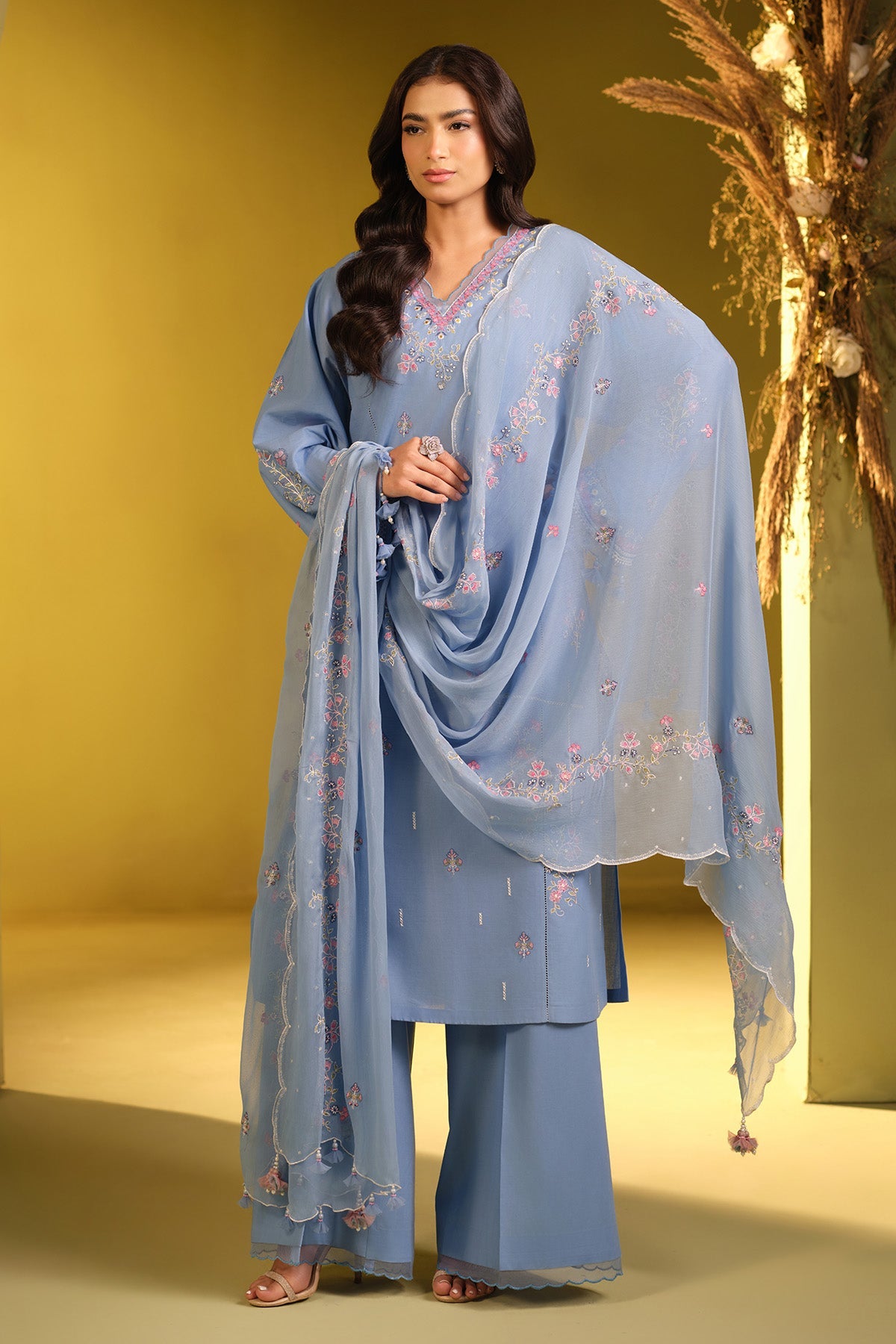 3 PIECE UNSTITCHED - LAWN  |  EMBROIDERED