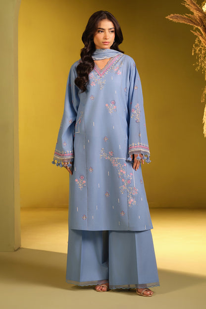 3 PIECE UNSTITCHED - LAWN  |  EMBROIDERED