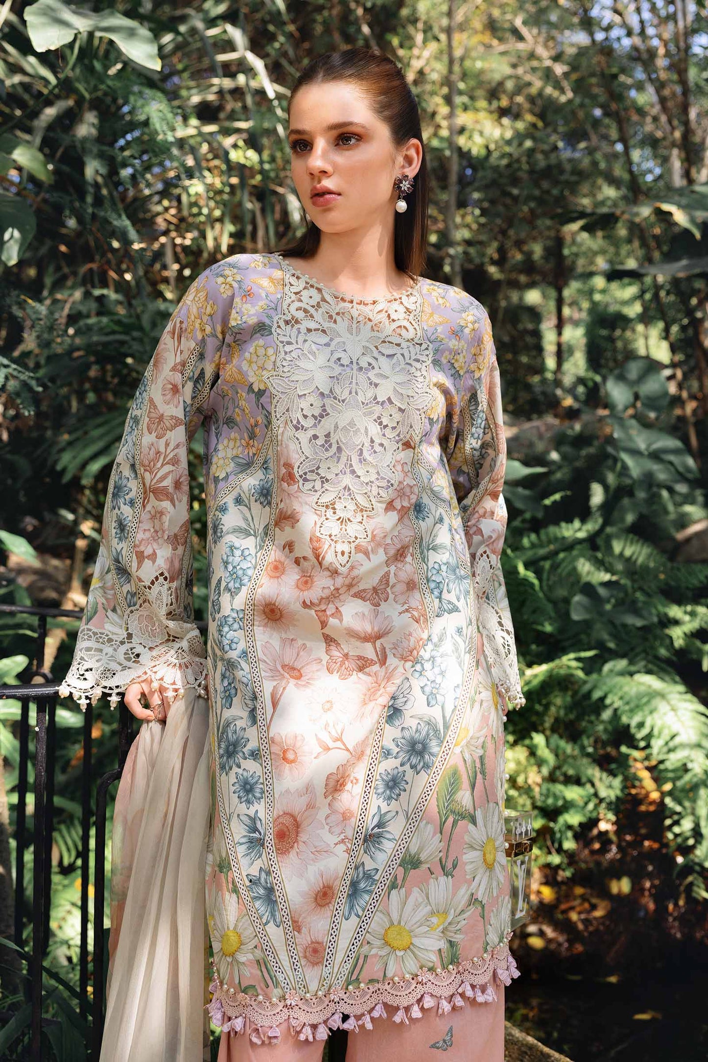3 PIECE UNSTITCHED - LAWN | EMBROIDERED PRINTED