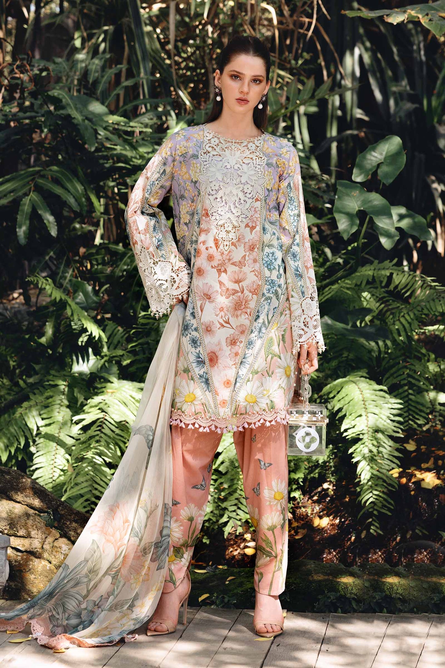 3 PIECE UNSTITCHED - LAWN | EMBROIDERED PRINTED