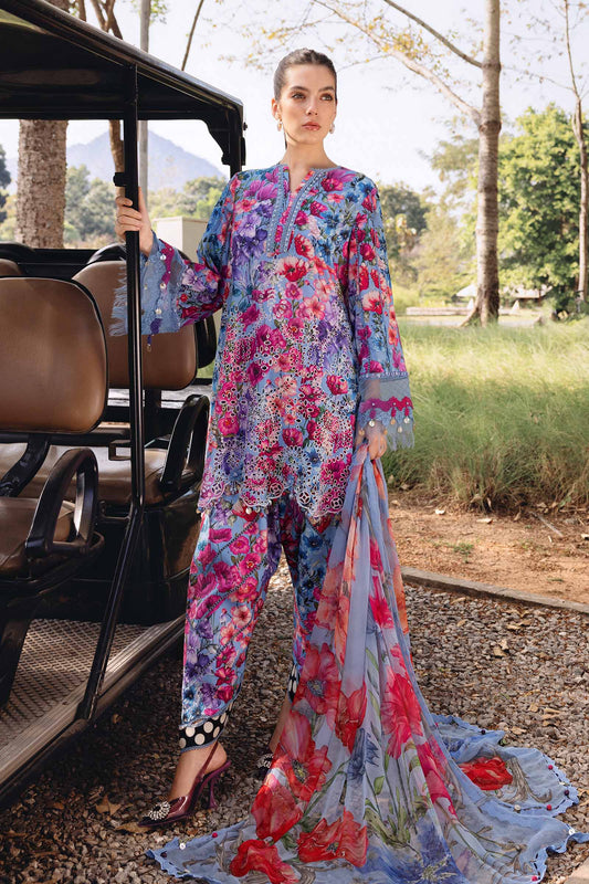 3 PIECE UNSTITCHED - LAWN | EMBROIDERED PRINTED