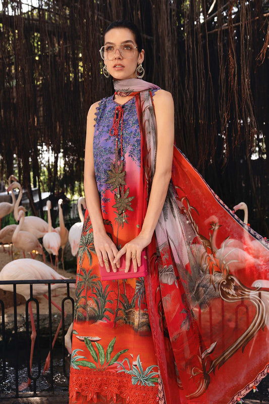 3 PIECE UNSTITCHED - LAWN | EMBROIDERED PRINTED