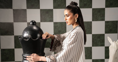 2 PIECE STITCHED - STRIPED COTTON | EMBROIDERED