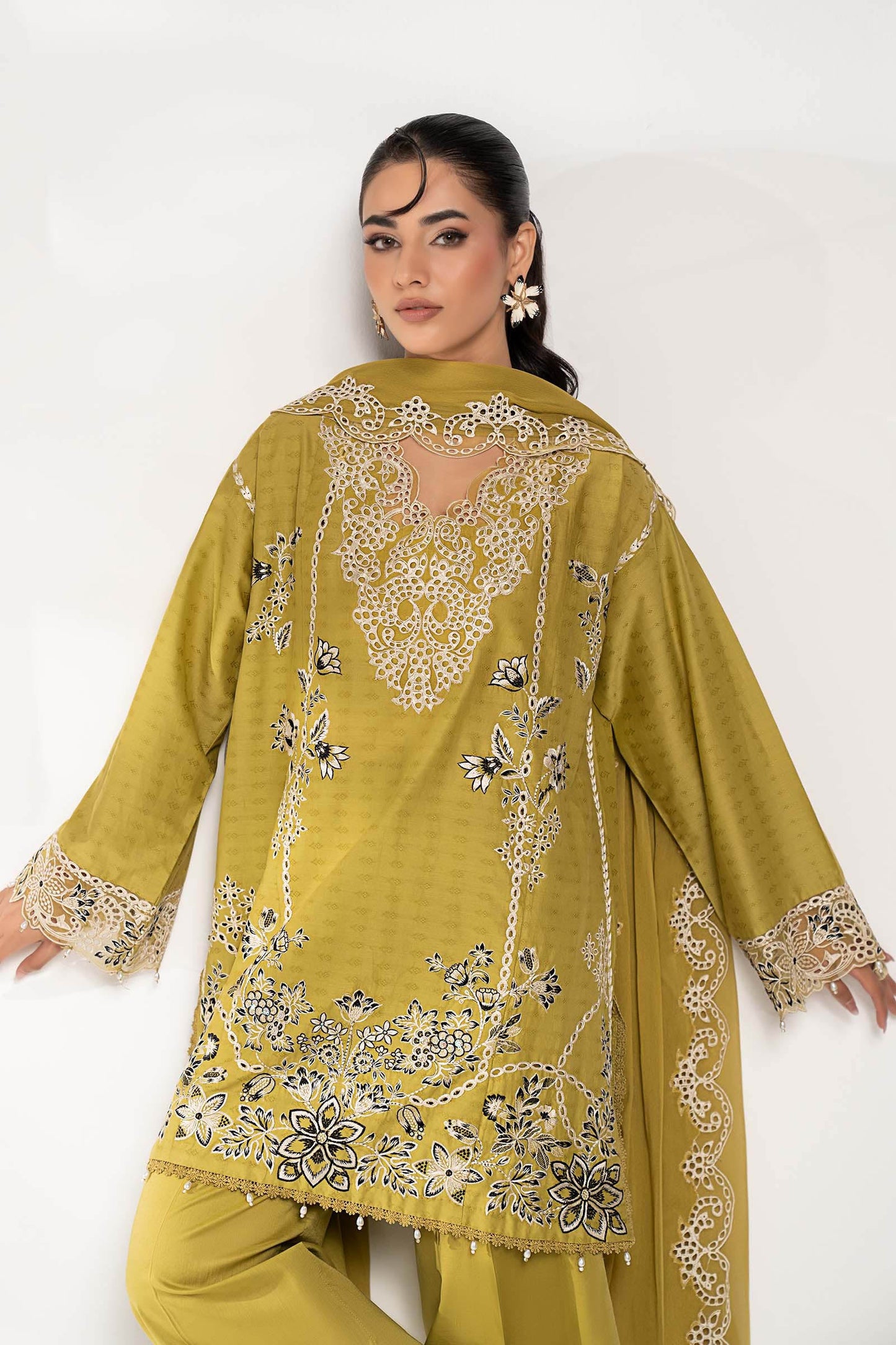 3 PIECE STITCHED - DOBBY LAWN | EMBROIDERED