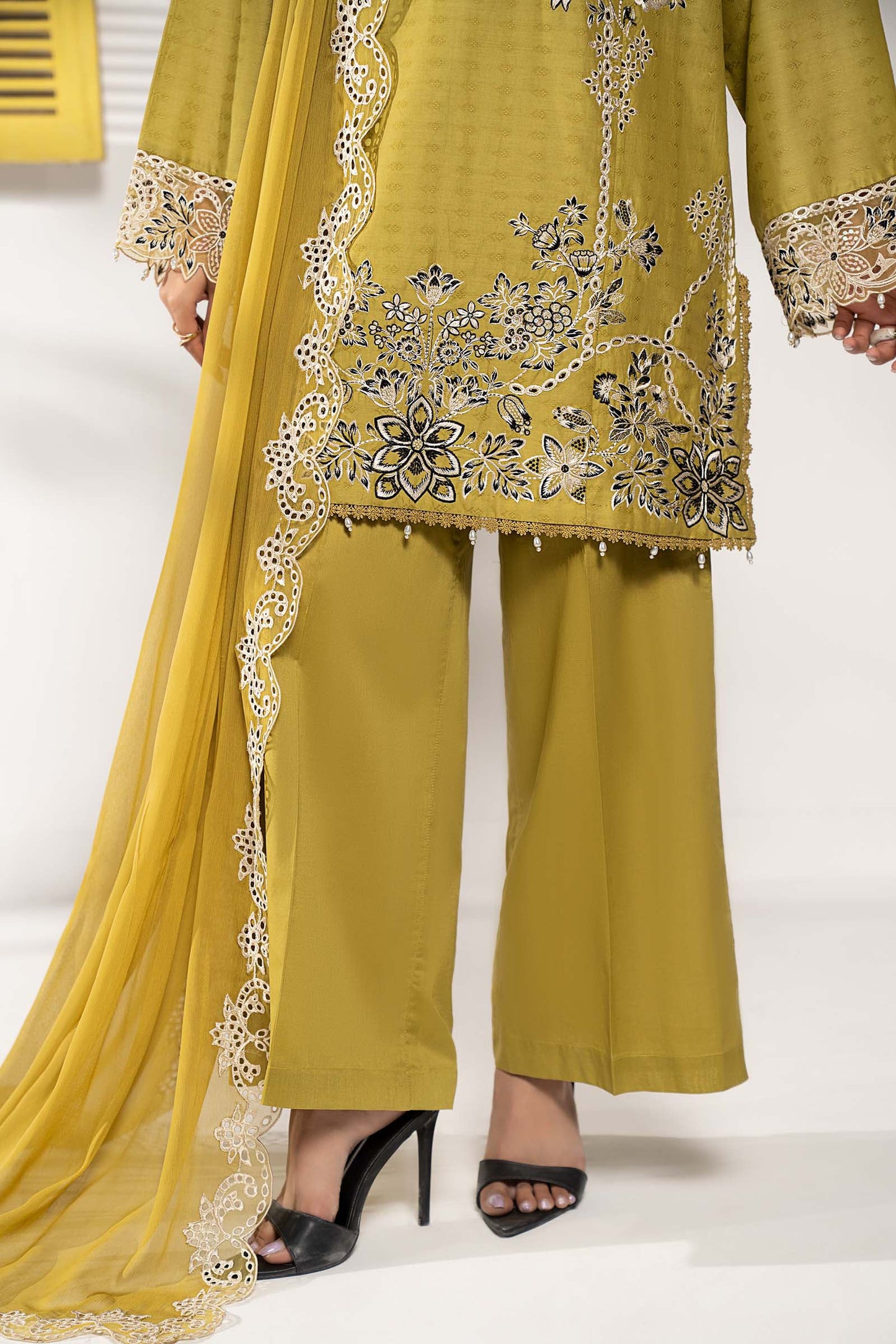 3 PIECE STITCHED - DOBBY LAWN | EMBROIDERED