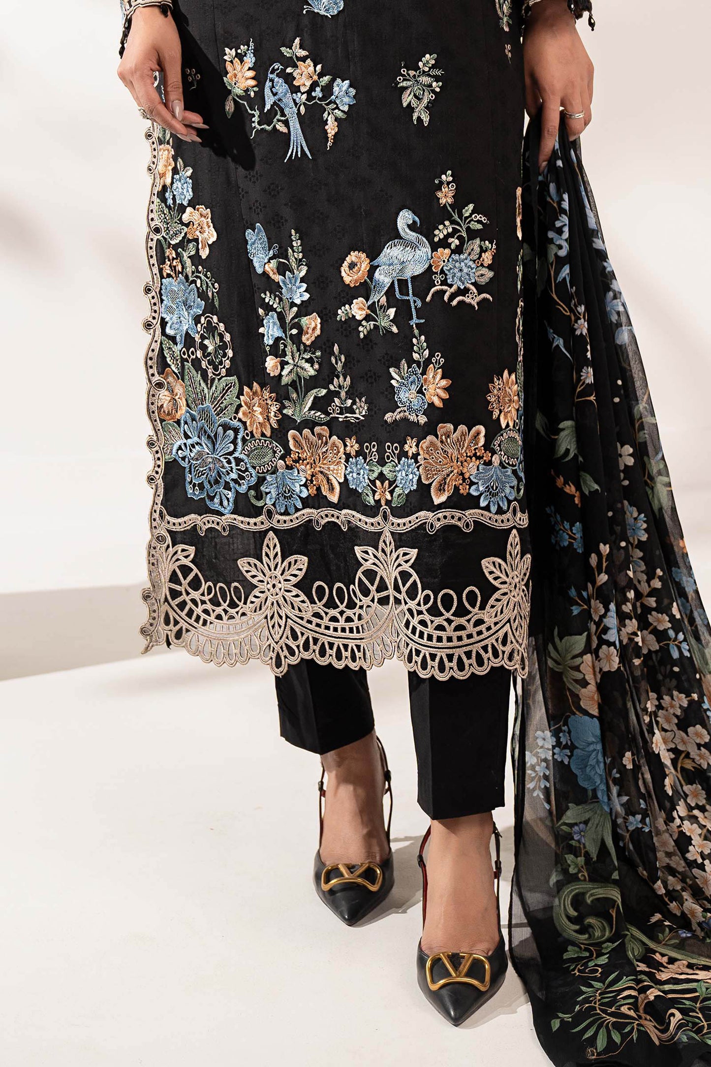 3 PIECE STITCHED - DOBBY LAWN | EMBROIDERED