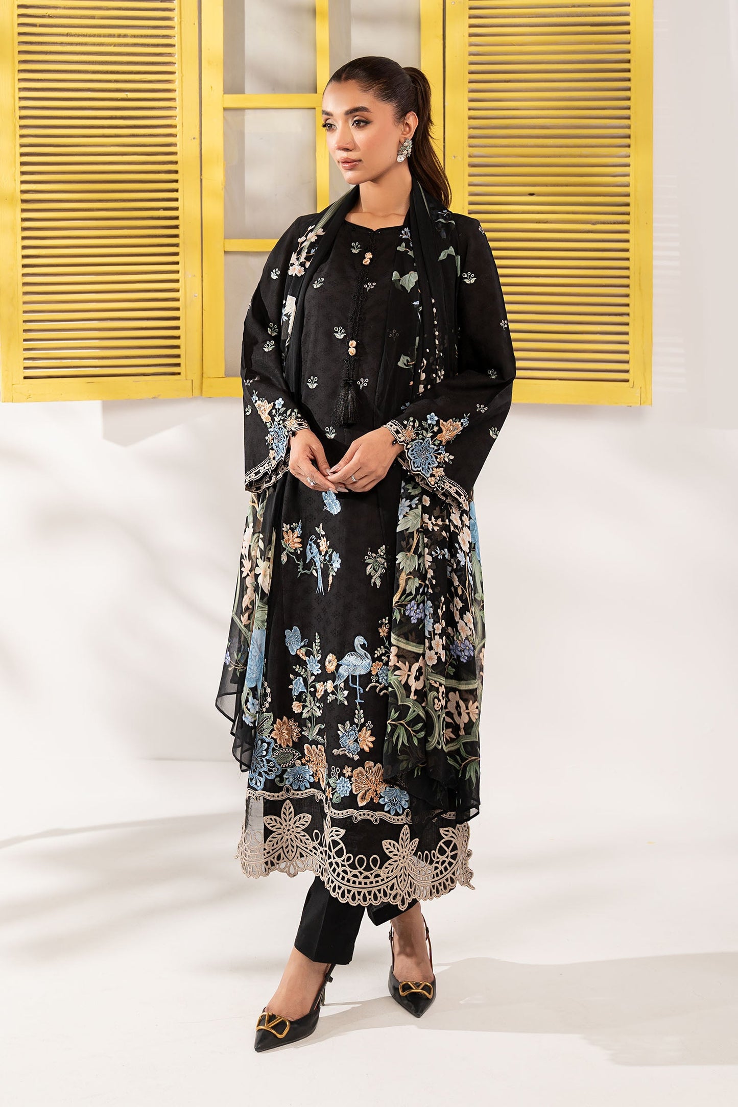 3 PIECE STITCHED - DOBBY LAWN | EMBROIDERED