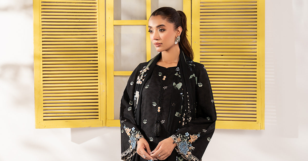 3 PIECE STITCHED - DOBBY LAWN | EMBROIDERED