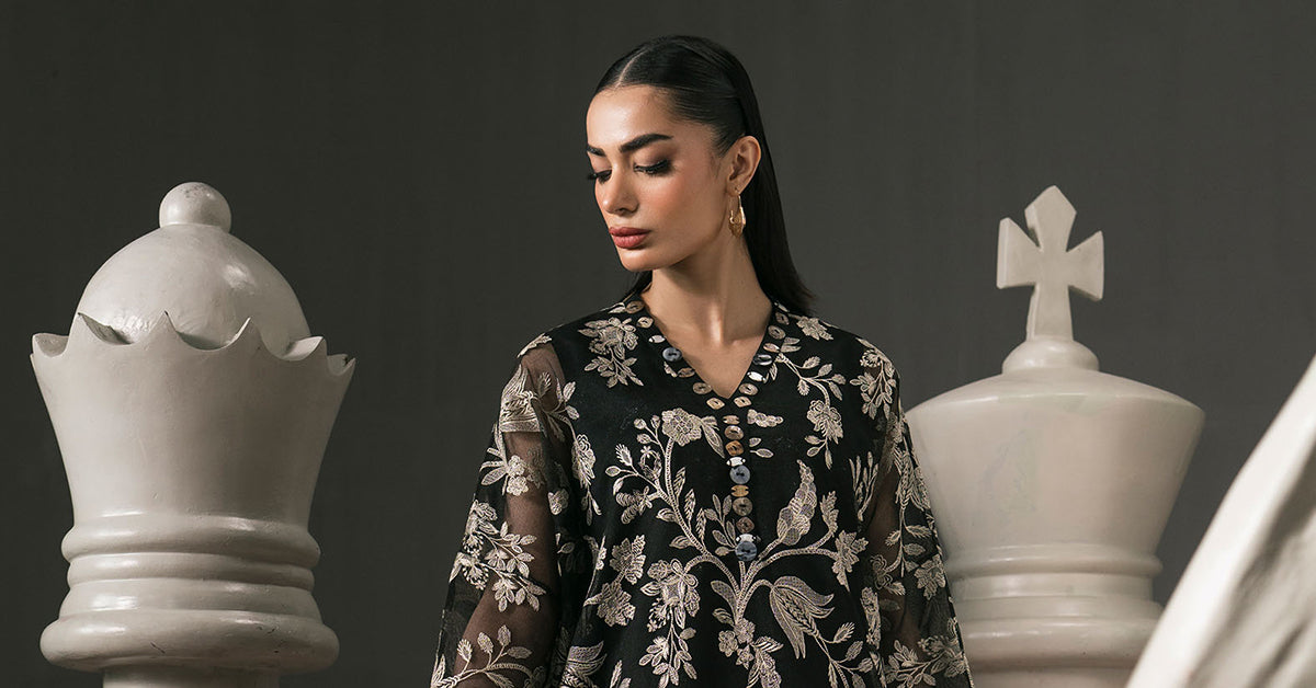 3 PIECE STITCHED - COTTON NET | EMBROIDERED