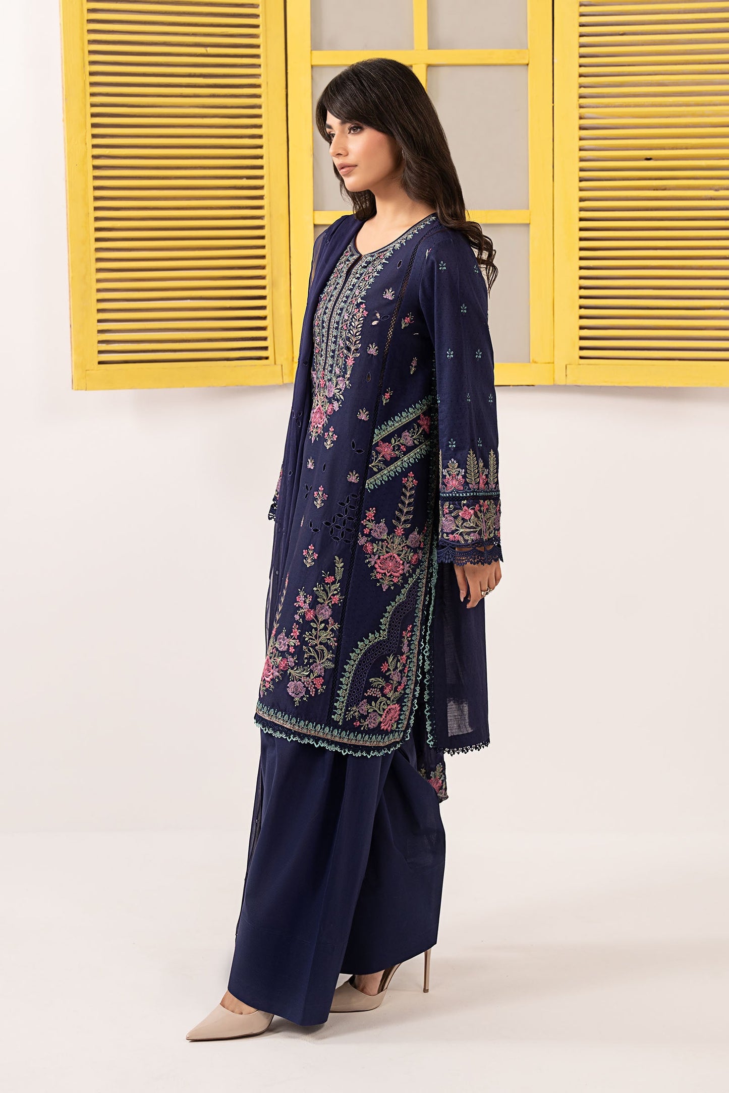 3 PIECE STITCHED - DOBBY LAWN | EMBROIDERED