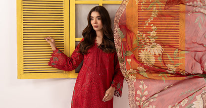 3 PIECE STITCHED - DOBBY LAWN | EMBROIDERED