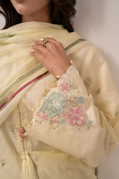 3 PIECE STITCHED - DOBBY LAWN | EMBROIDERED