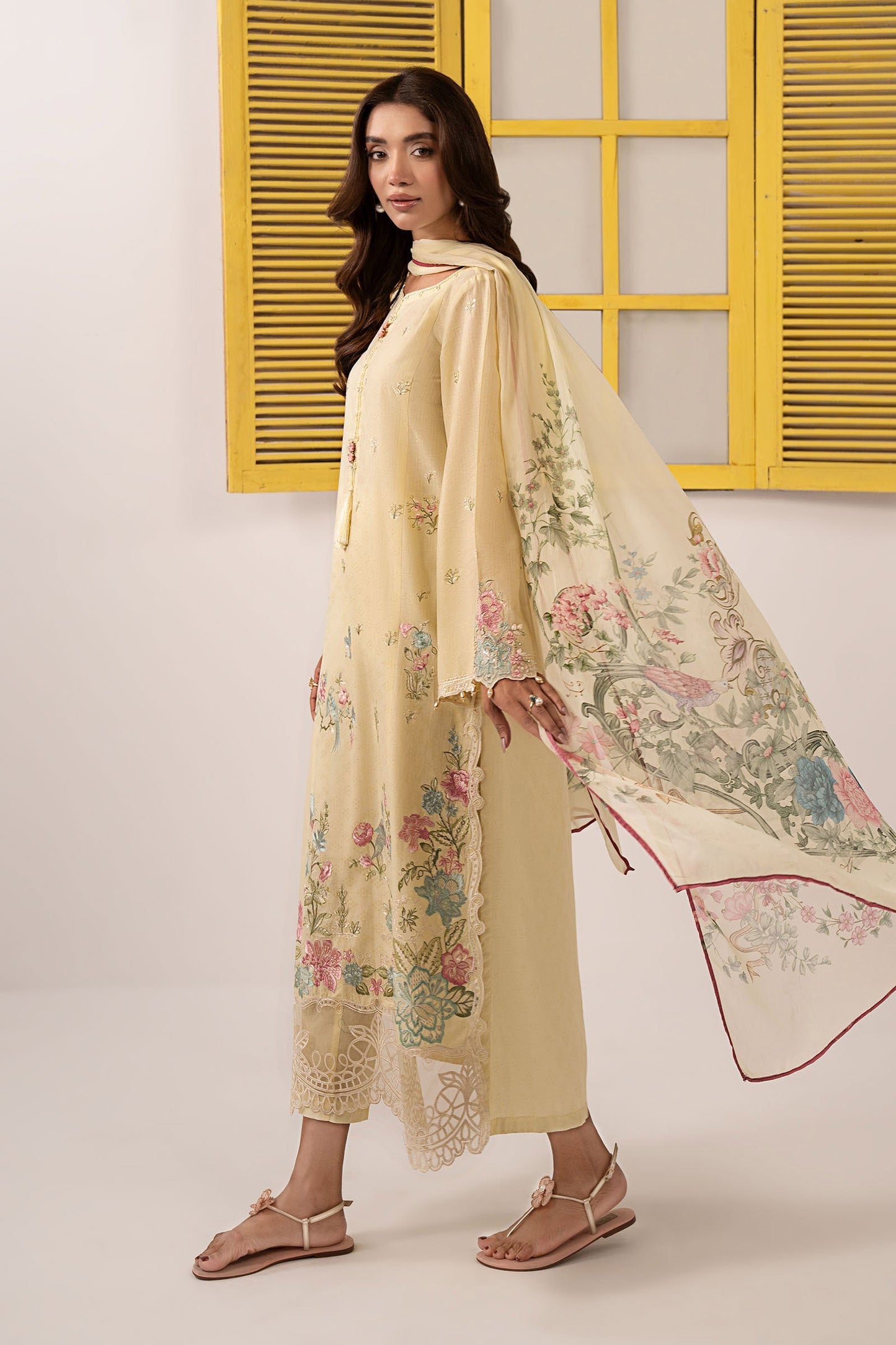3 PIECE STITCHED - DOBBY LAWN | EMBROIDERED