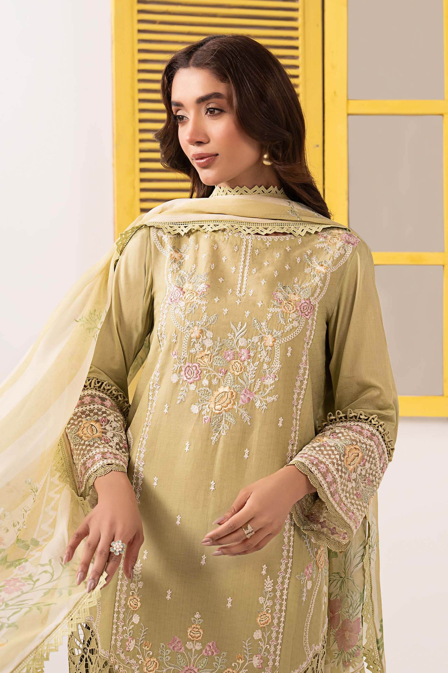 3 PIECE STITCHED - DOBBY LAWN | EMBROIDERED