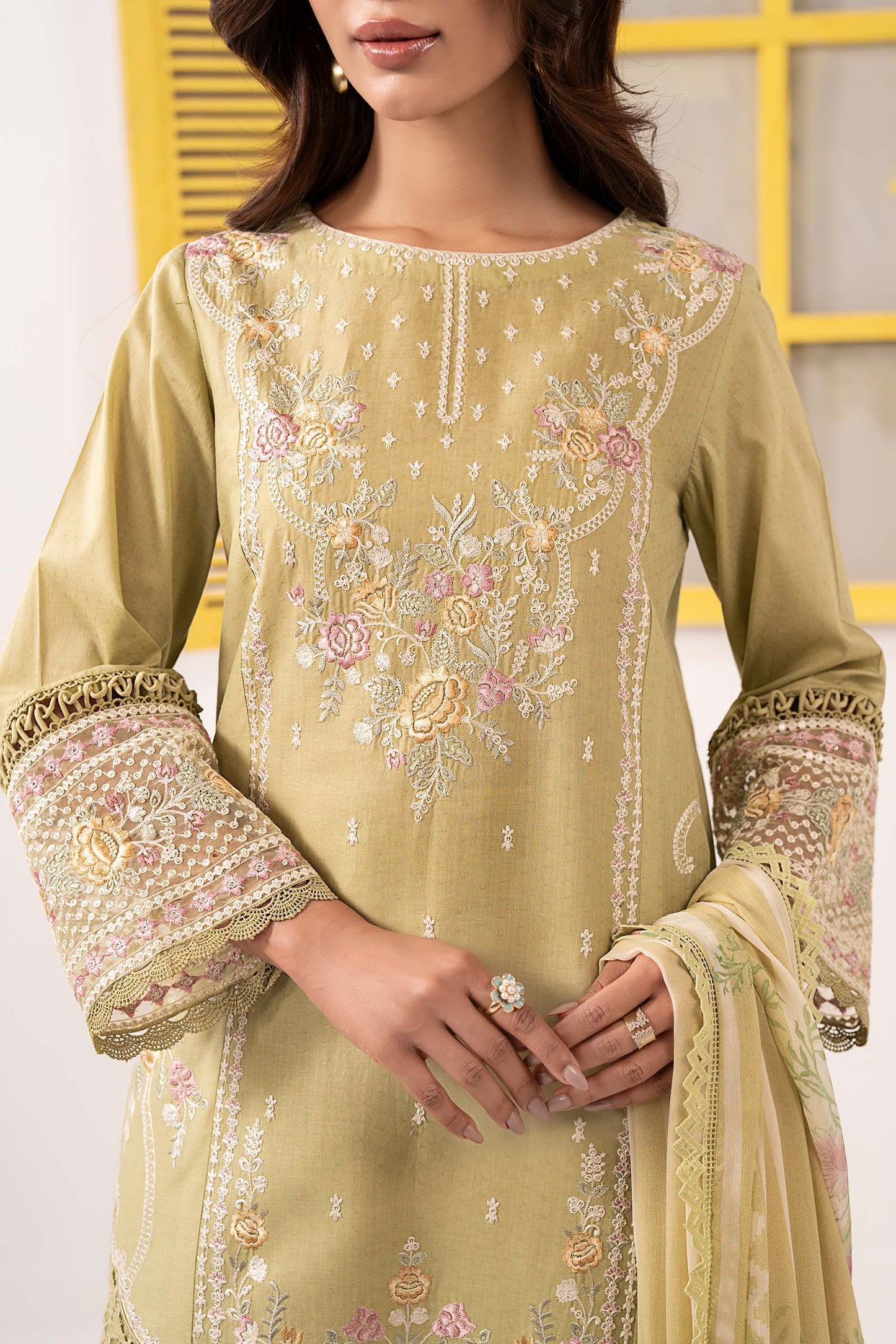 3 PIECE STITCHED - DOBBY LAWN | EMBROIDERED