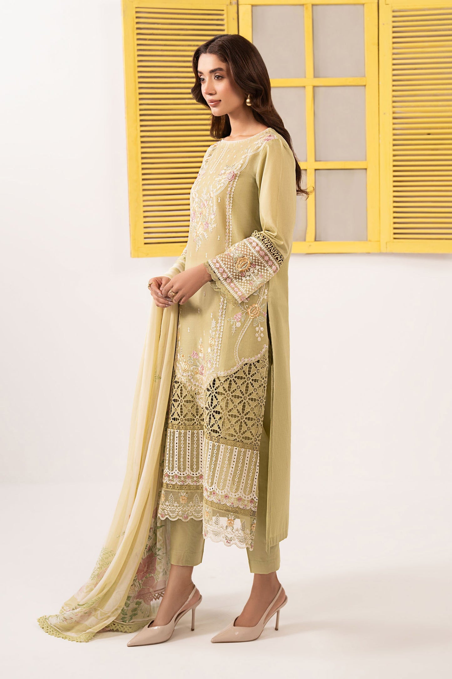 3 PIECE STITCHED - DOBBY LAWN | EMBROIDERED