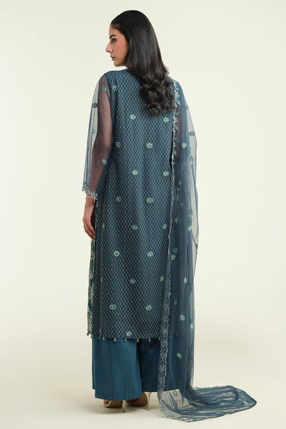 4 PIECE UNSTITCHED - POLY NET | EMBROIDERED