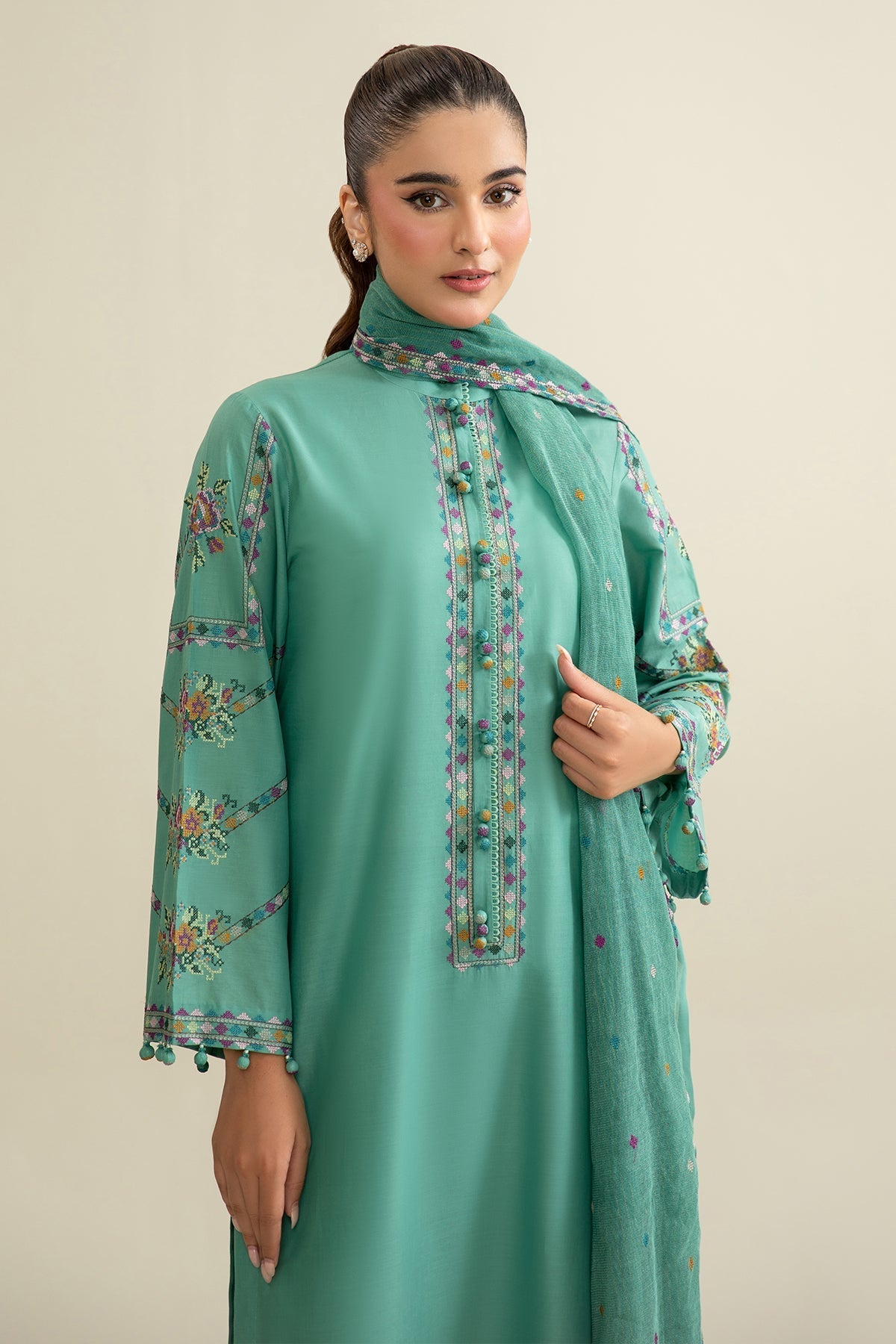 3 PIECE UNSTITCHED - LAWN | EMBROIDERED