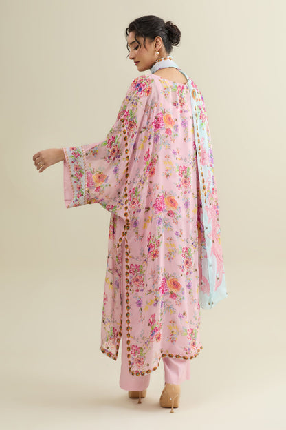 4 PIECE UNSTITCHED - CHINA SILK  |  EMBROIDERED