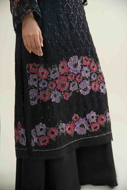 4 PIECE UNSTITCHED - BAMBER CHIFFON  |  EMBROIDERED