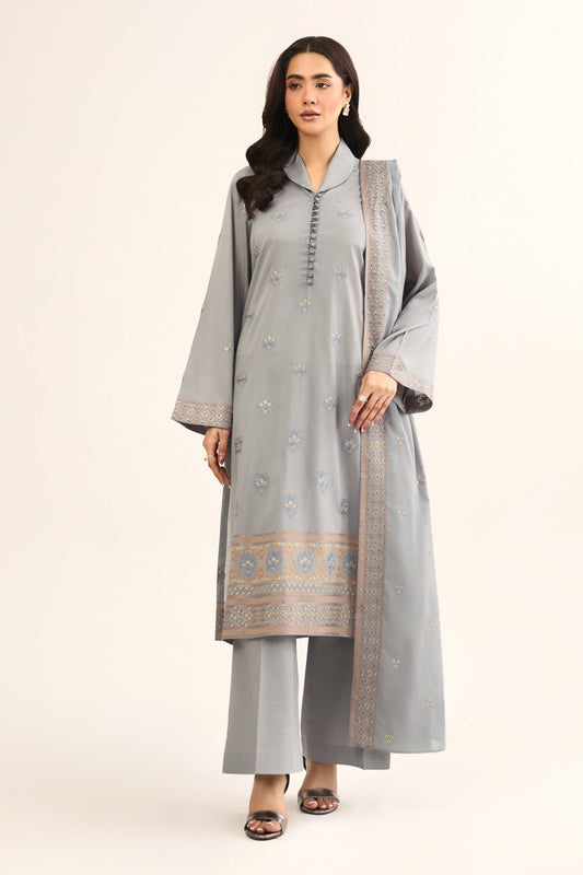 3 PIECE UNSTITCHED - LAWN | EMBROIDERED
