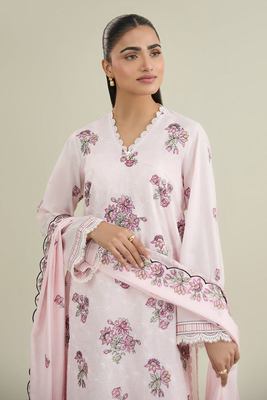 3 PIECE UNSTITCHED - LAWN  |  EMBROIDERED