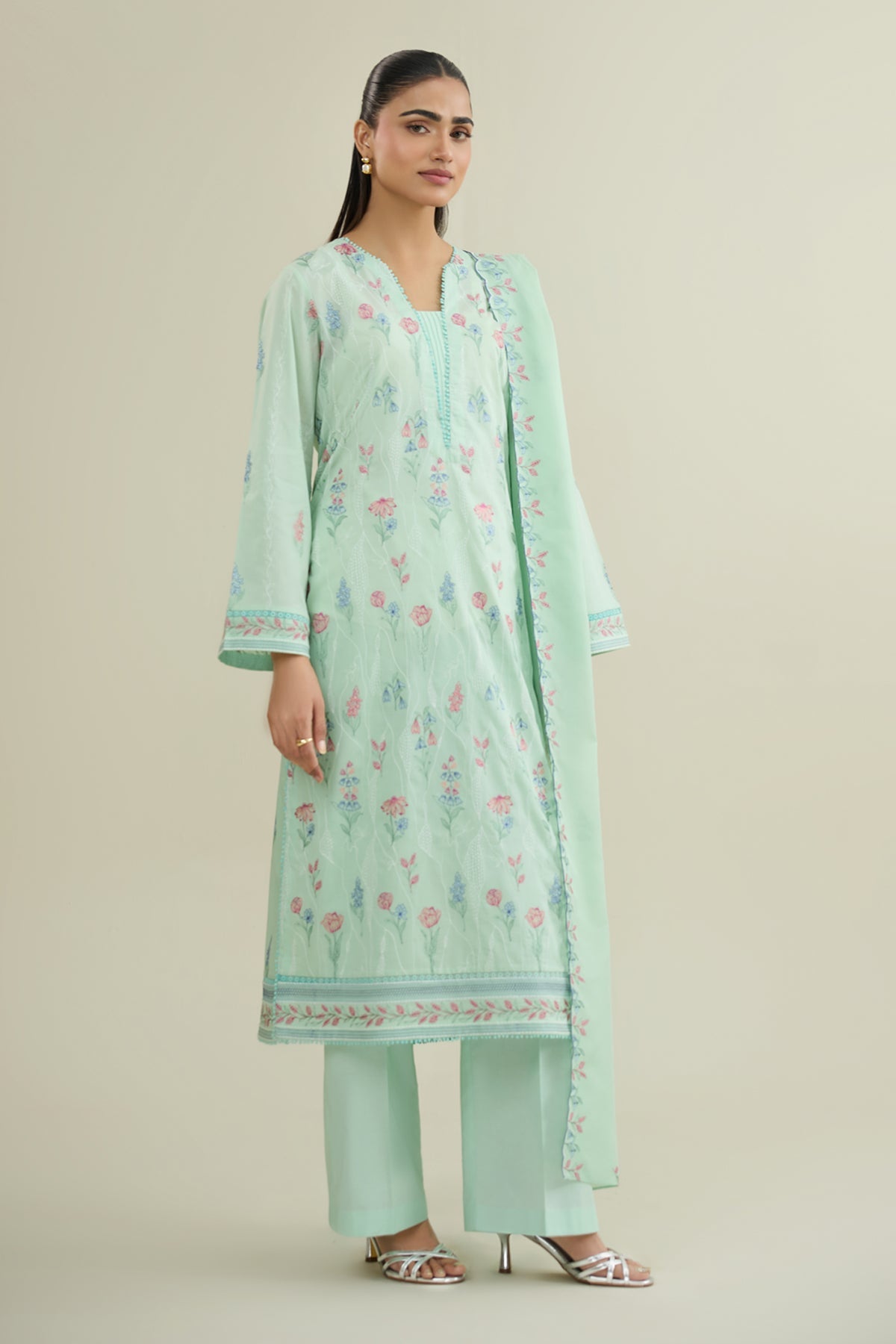 3 PIECE UNSTITCHED - LAWN  |  EMBROIDERED