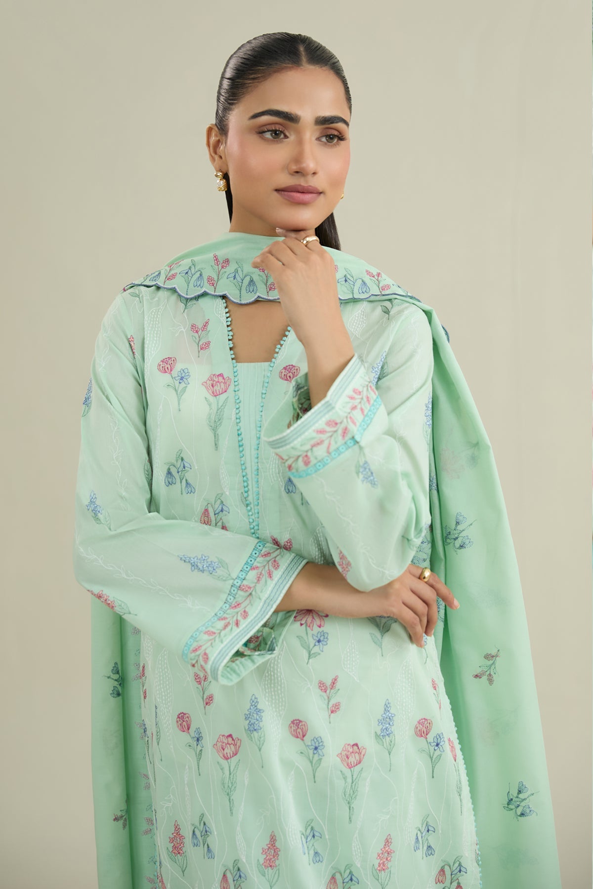 3 PIECE UNSTITCHED - LAWN  |  EMBROIDERED
