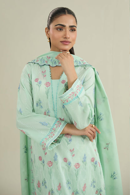 3 PIECE UNSTITCHED - LAWN  |  EMBROIDERED