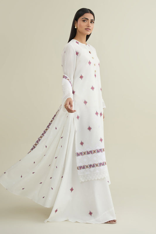 3 PIECE UNSTITCHED - LAWN | EMBROIDERED