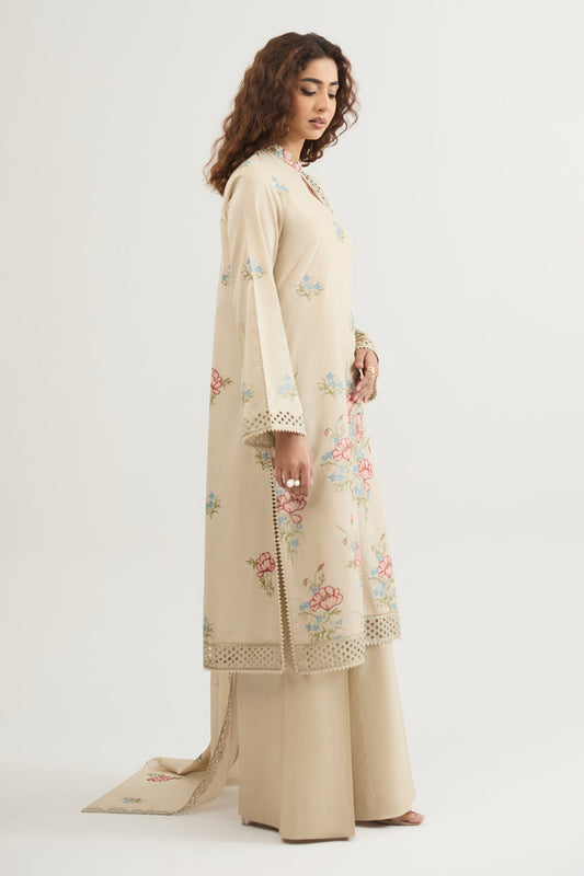 3 PIECE UNSTITCHED - LAWN | EMBROIDERED