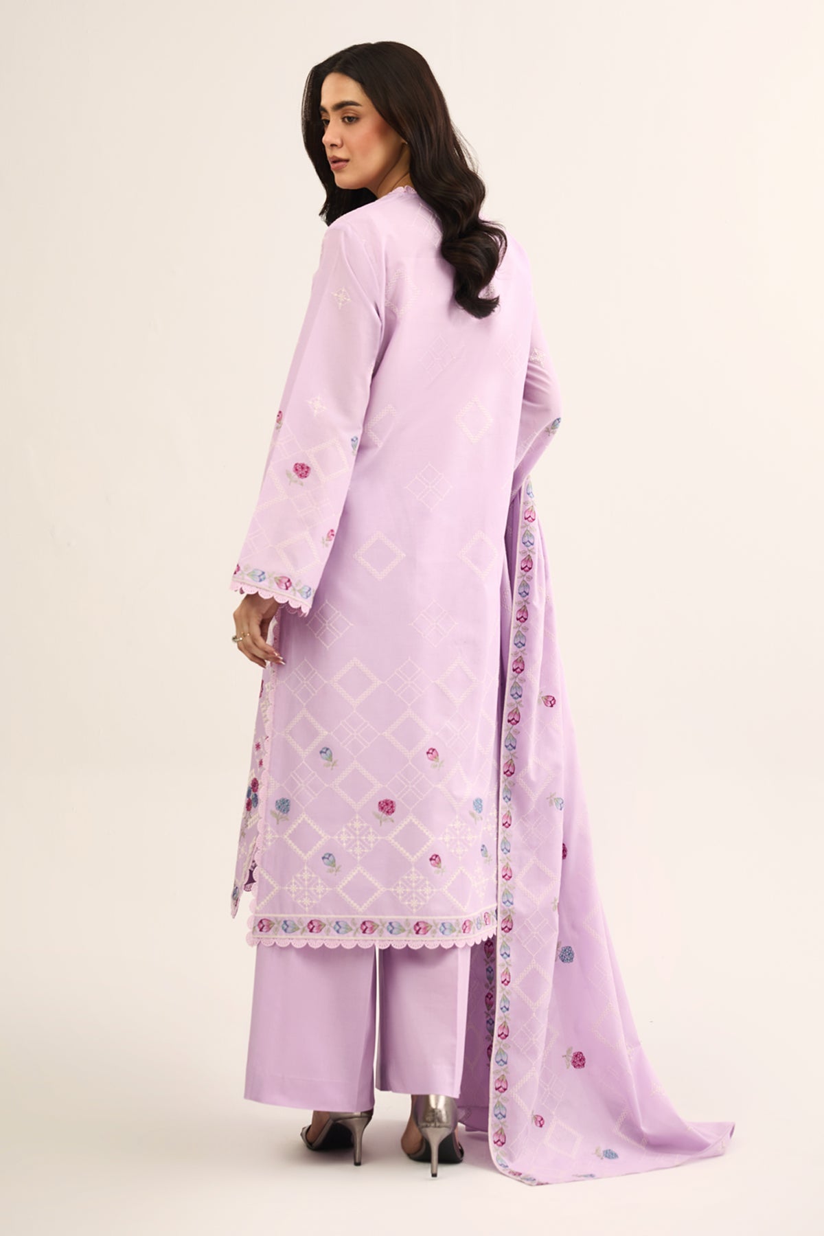 3 PIECE UNSTITCHED - LAWN | EMBROIDERED