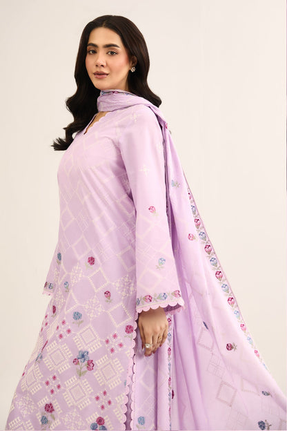 3 PIECE UNSTITCHED - LAWN | EMBROIDERED