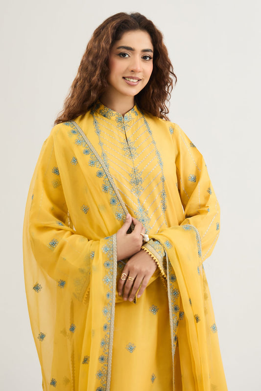 3 PIECE UNSTITCHED - LAWN | EMBROIDERED
