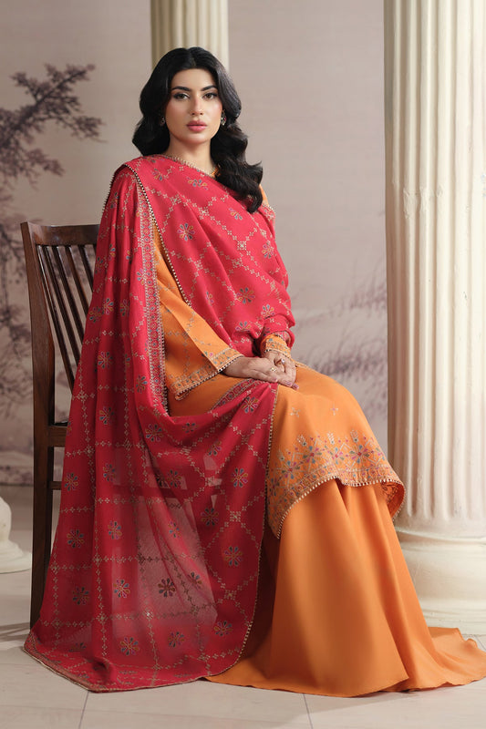 3 PIECE UNSTITCHED - LAWN | EMBROIDERED