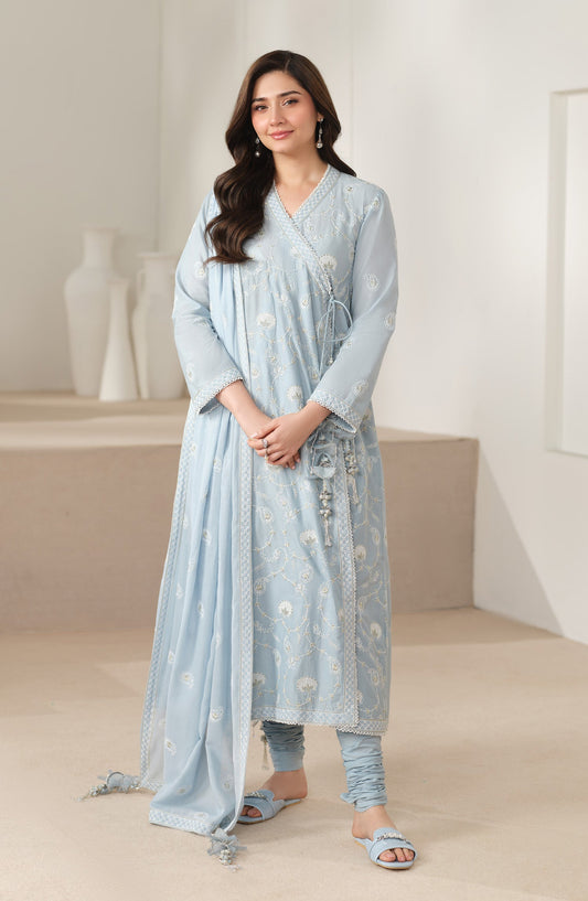 3 PIECE UNSTITCHED - LAWN | EMBROIDERED