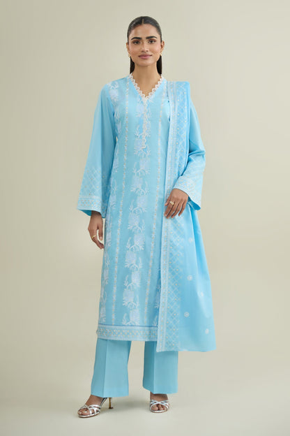 3 PIECE UNSTITCHED - LAWN  |  EMBROIDERED