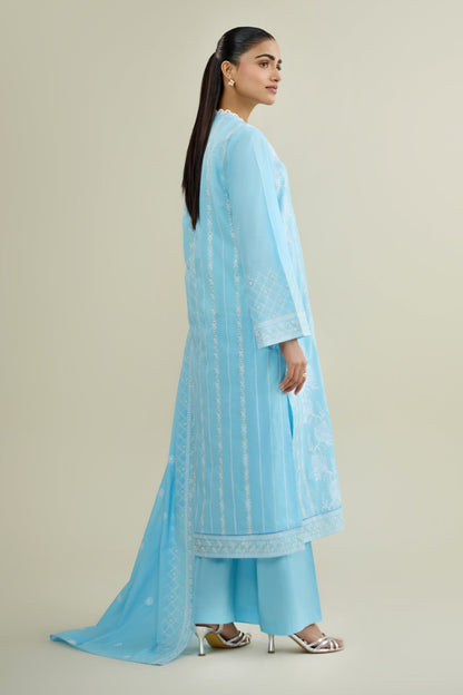3 PIECE UNSTITCHED - LAWN  |  EMBROIDERED