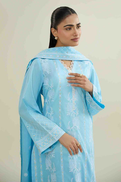 3 PIECE UNSTITCHED - LAWN  |  EMBROIDERED