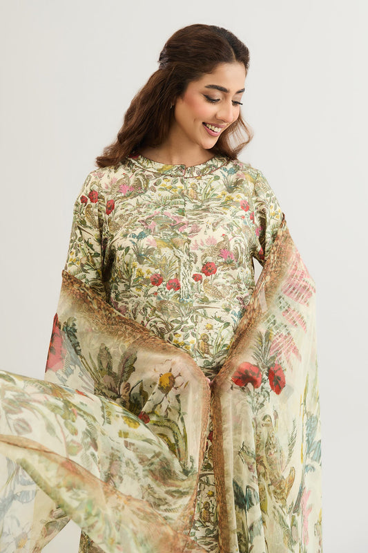 3 PIECE STITCHED - KHADI SILK | PRINTED