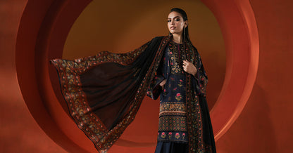 3 PIECE STITCHED - SATIN SILK | PRINTED