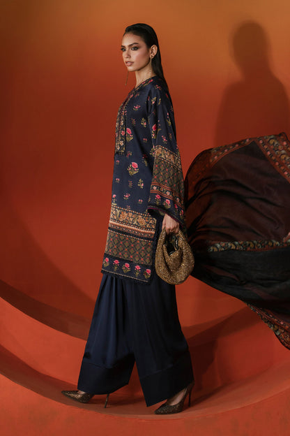 3 PIECE STITCHED - SATIN SILK | PRINTED