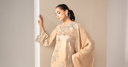 3 PIECE STITCHED - RAW SILK | EMBROIDERED